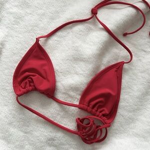 Red Triangle Bikini Top